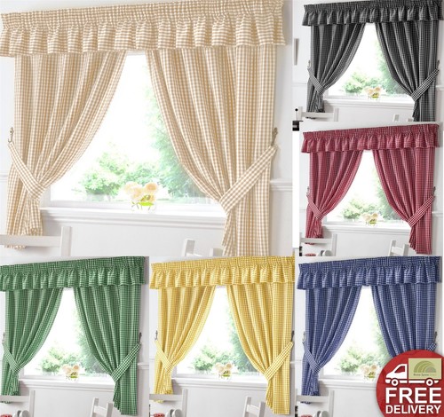 Gingham kitchen curtains - gingham,
