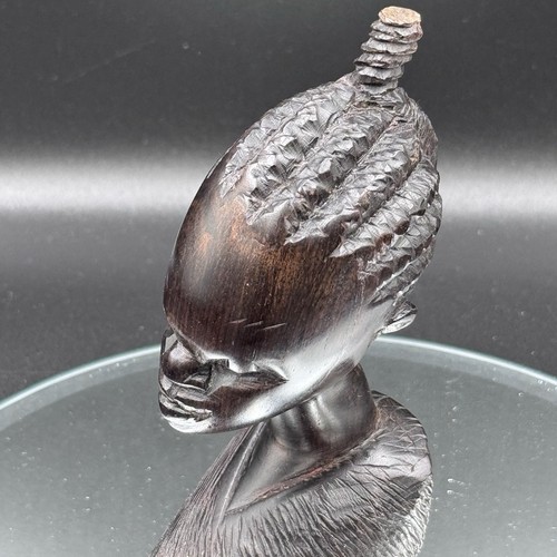 Hand carved tribal wooden head - tribal,