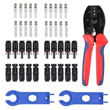Solar Crimping Tool Kit 10 Pair Male/Female Panel Connectors with Spanner Wrench