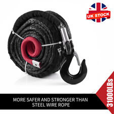 31000lbs Winch Rope 10MM x 30M For Dyneema Hook Synthetic Tow Recovery 4WD Cable