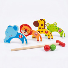 Kids Wooden Animal Croquet Set