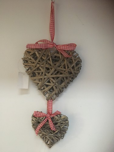 2pcs wicker heart wreath - 2pcs,