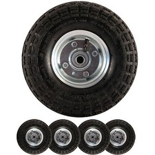 4 x 10" PNEUMATIC SACK TRUCK WHEELBARROW TYRES TROLLEY WHEEL CART TYRE WHEELS