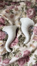 Pair of Vintage White Ceramic