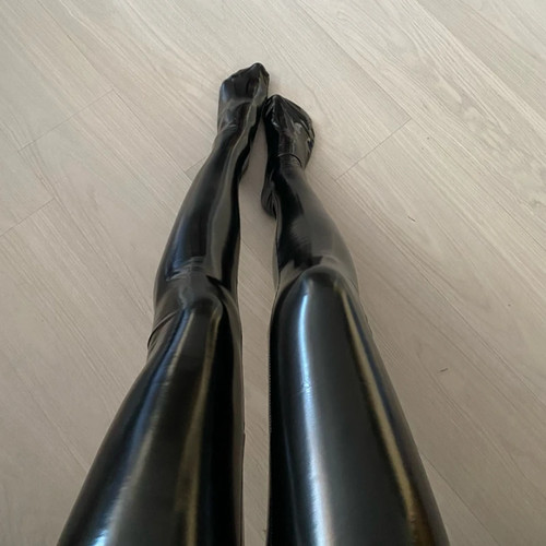 Pvc leather long socks women - socks,