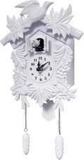 WALPLUS 20.2x37cm White Vintage Cuckoo Clock With Cuckoo Call Simple Fashionabl