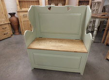 3' PAINTED HEARTS MONKS BENCH