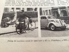 VELOSOLEX CYCLEMOTOR  IN A NOISE TEST PERIOD 1952 MOTORCYCLE ARTICLE