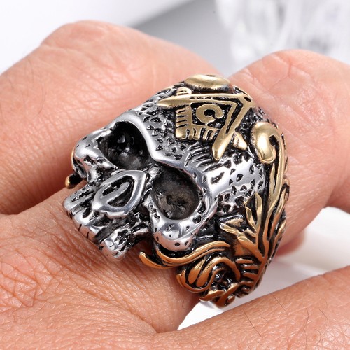 Vintage masonic skull ring - skull,