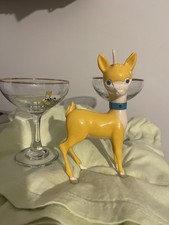 Rare Babycham bambi deer display figurine and Two Babycham glasses + gift 