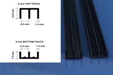 910mm Length Vivarium Glass Runners Double Track 4mm & 6mm Sizes PVC Black/White