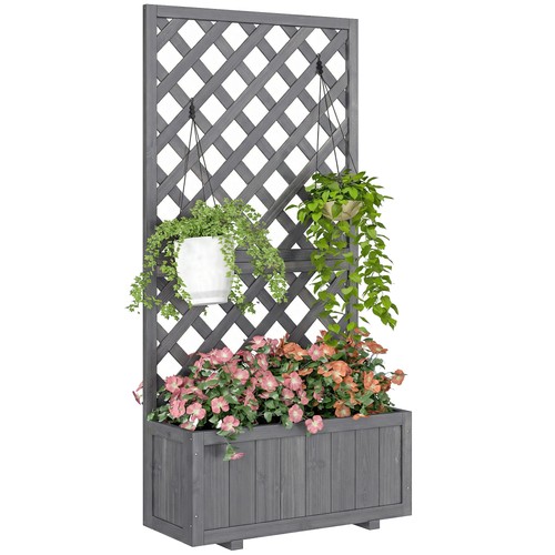 Outsunny wood planter - wood, with