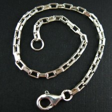 Solid Sterling Silver Heavy Box Necklace Chain (7"-36") Made In Italy