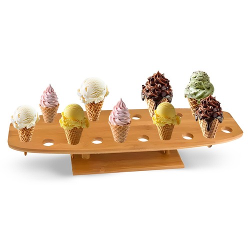 Bamboo cone holder - round, &
