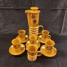 Vintage Carlton Ware Wellington Sunflower Mustard Yellow Coffee Set