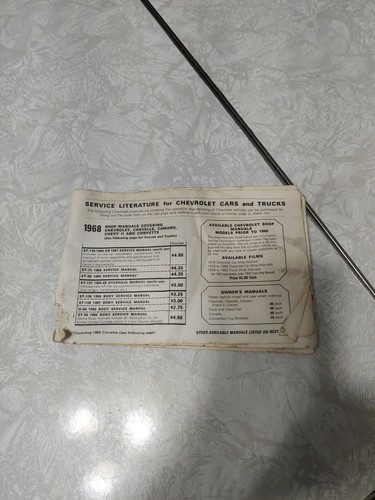 1968 chevrolet owner manual - chevrolet, owner's