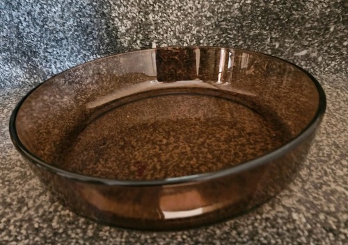 Vintage brown pyrex glass flan - pyrex,