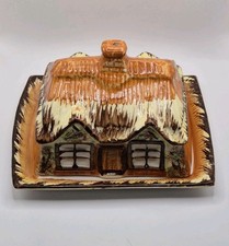 Ye Olde Cottage Price Kensington Cottage Ware England Covered Butter Dish Vtg