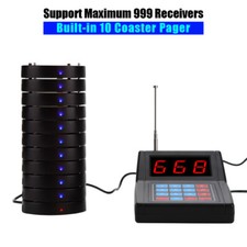 Retekess SU668 Restaurant Wireless Pager Queue System Transmitter&Coaster Pager