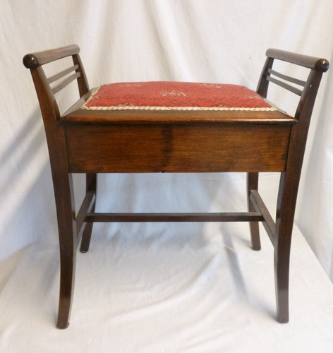 Antique piano stool stained - stool.,