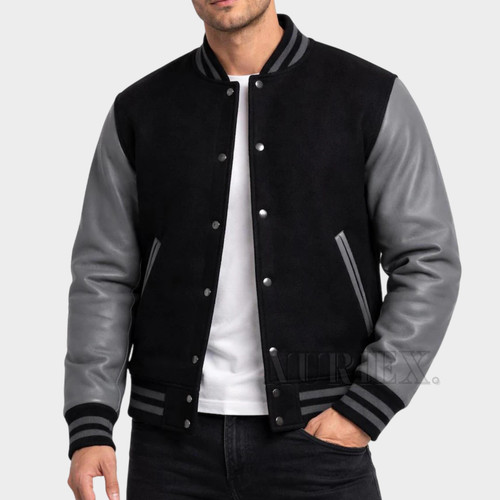 Men varsity jacket wool body - men's,