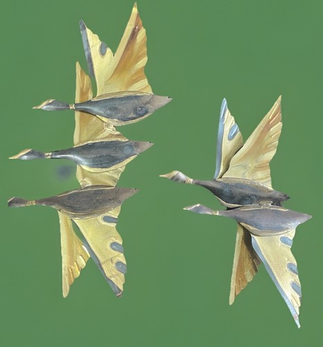 Vintage mcm flying ducks geese - flying,