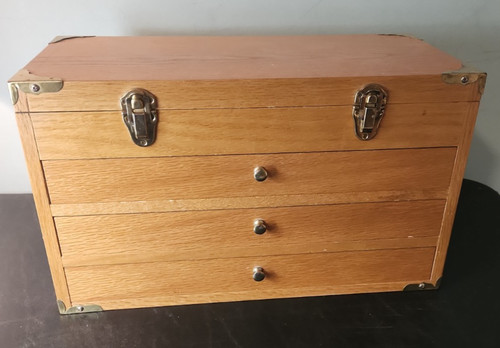 Wooden oak machinist chest - oak,