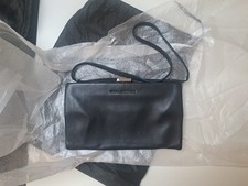 John Rocha Black Leather Clutch Bag With In It's Original Dust Bag - Never Used