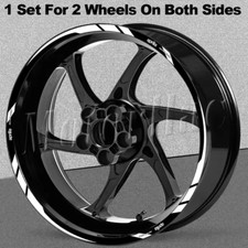 Aprilia V4 TUONO 1100 RSV4 RS Wheel Rim Sticker Decals Set White & Black