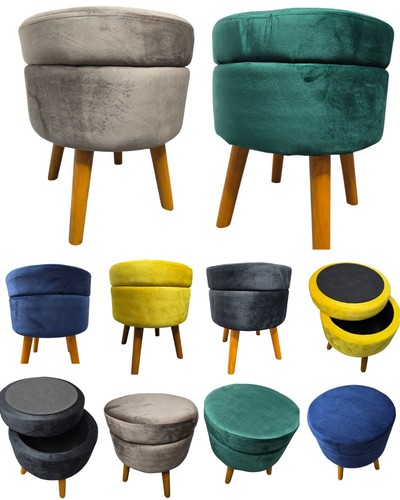 Ottoman round storage stool - storage,