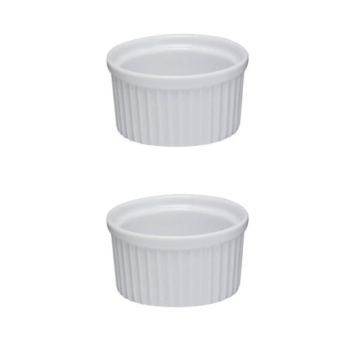 White ceramic ramekin dish - white,