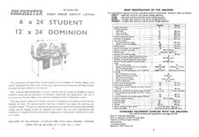 Colchester Student Lathe Manual, 6"x"24" student & 12"x24" dominion