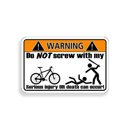 Mountain bike warning - warning, sticker