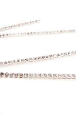 2 Metres 3mm Chain Rope Rhinestone Trim Diamante Silver Crystal Necklace Sewing
