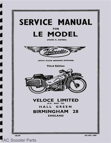 Velocette service manual - le,