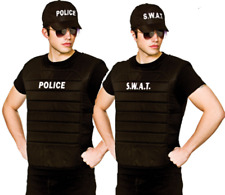 Swat Police Vest Adults Policeman Police Officer Swat Team Fancy Dress Costume M