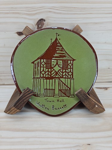 Studio pottery plate - pottery, featuring