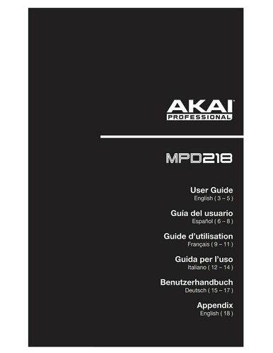 Akai mpd218 owners instruction - akai,