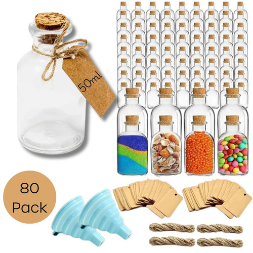 80x mini glass bottles - 80x, 50ml