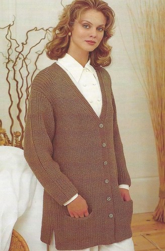 Ladies long rib cardigan - ladies,