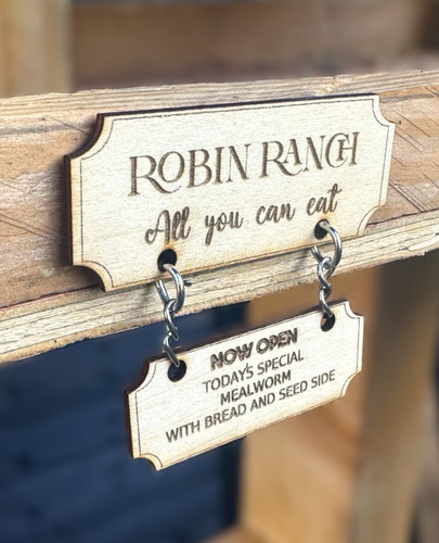 Bespoke bird table sign cute - bird,