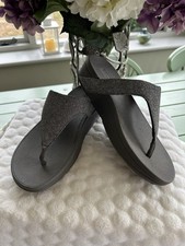 Fitflop Size 6 Silver Thong Sandals Party And Holiday Ready . Worn Once
