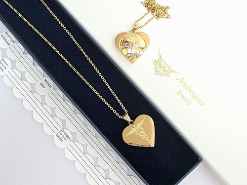 Ladies gold heart waterproof - gold,
