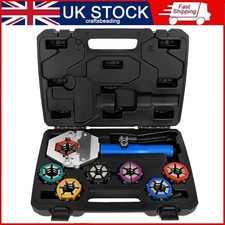 Hydraulic Hose Crimper A/C Car Hose Fittings Pipe Crimping Tool Kit 7 Dies