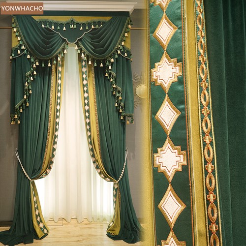 Dark green velvet embroidery