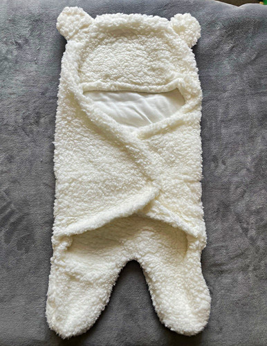 Cream baby bear fleece pram - baby,