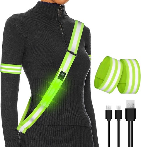 Led reflective sash armbands - led,