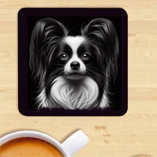 Papillon Coaster, Dog Print,  Gift, Present