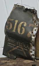 WW2 GERMAN JUNKERS JU87 STUKA DIVE BOMBER, BATTLE OF BRITAIN RELIC METAL PANEL 