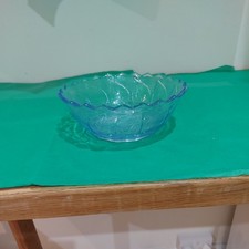 Art Deco Blue Glass 'Roses &